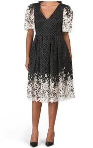 ELIZA J Elbow Sleeve Printed Dress